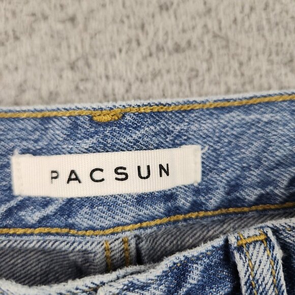 Pacsun Jeans Mens 28x25 Slim Fit Tapered Leg Mid Rise Skinny Patchwork Denim - Picture 8 of 10